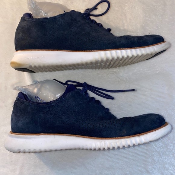 Cole Haan men's 2 Zerogrand laser wing oxford size 10M in blue - Picture 5 of 9